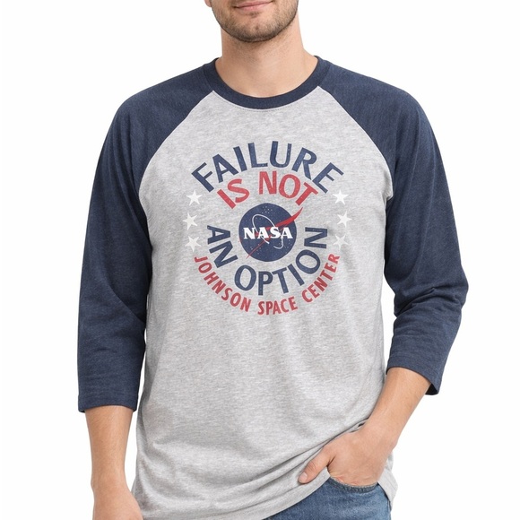 Next Level Apparel Other - NASA Failure is Not an Option Raglan Graphic Tee NWT Medium Johnson Space Cent